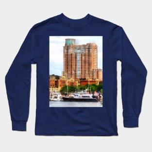 Baltimore MD - Boats at Inner Harbor Long Sleeve T-Shirt